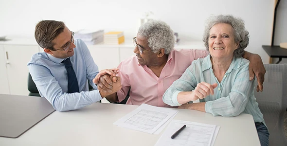 A smiling senior couple benefiting from life insurance options for individuals and families in Kyle, TX.
